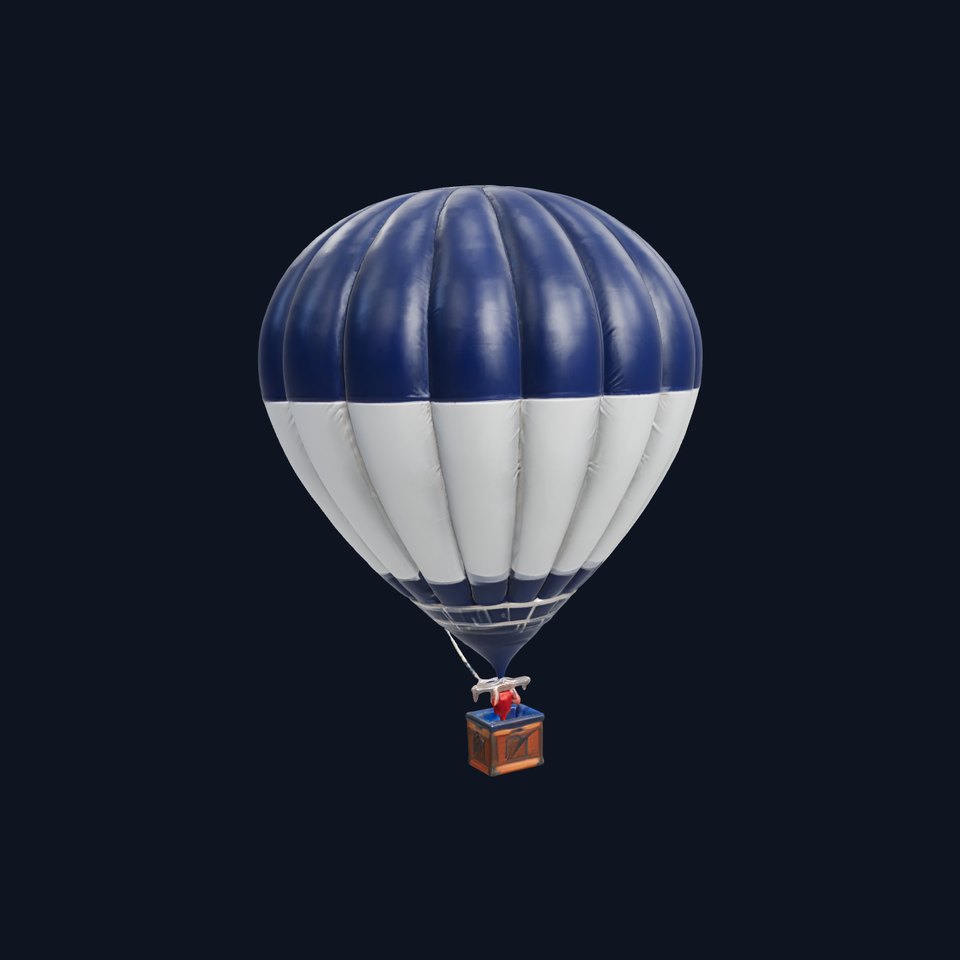 Classic Hot Air Balloon Navy Silver model pack